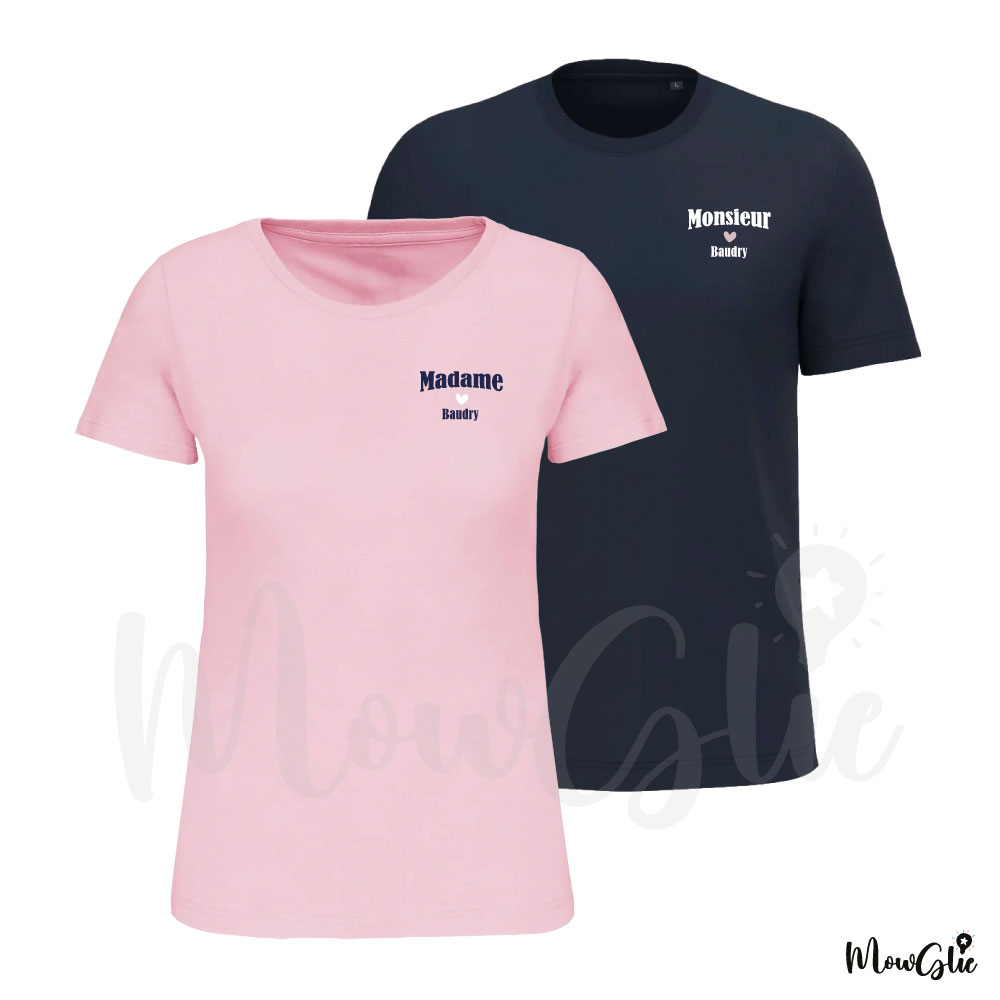 Duo de tee-shirts Monsieur / Madame