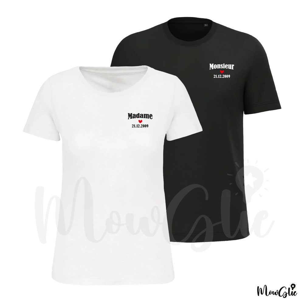 Duo de tee-shirts Monsieur / Madame – Image 2